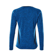 T-Shirt, Damen, mit COOLMAX®, Langarm /  Gr. M  ONE, Azurblau  meliert/Schwarzblau Produktbild Additional View 2 S