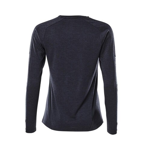 T-Shirt, Damen, mit COOLMAX®, Langarm /  Gr. XS ONE, Schwarzblau meliert Produktbild Additional View 2 L