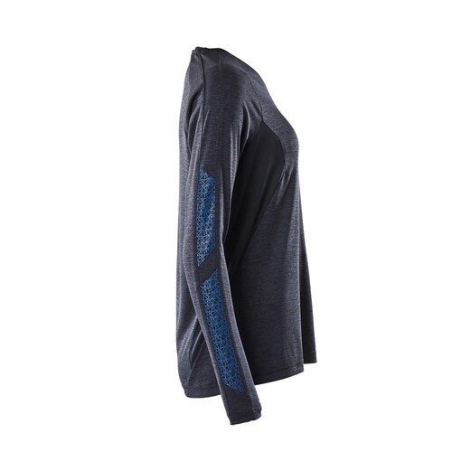 T-Shirt, Damen, mit COOLMAX®, Langarm /  Gr. XS ONE, Schwarzblau meliert Produktbild Additional View 3 L