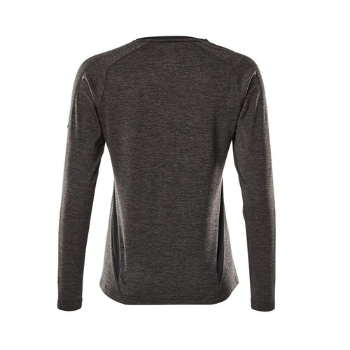 T-Shirt, Damen, mit COOLMAX®, Langarm /  Gr. L  ONE, Dunkelanthrazit   meliert/Schwarz Produktbild Additional View 2 L