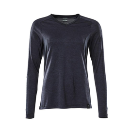 T-Shirt, Damen, mit COOLMAX®, Langarm /  Gr. 2XLONE, Schwarzblau meliert Produktbild