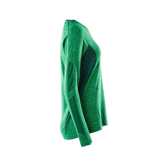 T-Shirt, Damen, mit COOLMAX®, Langarm /  Gr. M  ONE, Grasgrün  meliert/Grün Produktbild Additional View 3 L