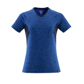 T-Shirt, Damen, mit COOLMAX® PRO / Gr.  M  ONE, Azurblau meliert/Schwarzblau Produktbild