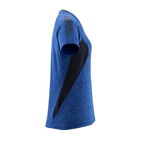 T-Shirt, Damen, mit COOLMAX® PRO / Gr.  M  ONE, Azurblau meliert/Schwarzblau Produktbild Additional View 3 L