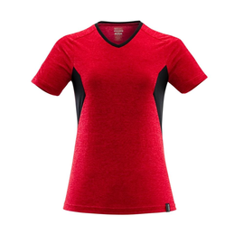 T-Shirt, Damen, mit COOLMAX® PRO / Gr.  M  ONE, Verkehrsrot meliert/Schwarz Produktbild