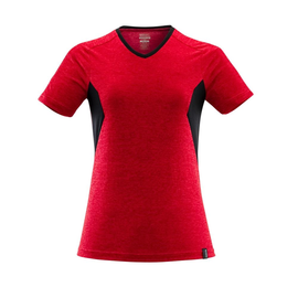 T-Shirt, Damen, mit COOLMAX® PRO / Gr.  XS ONE, Verkehrsrot meliert/Schwarz Produktbild