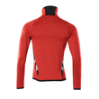 Fleecepullover mit Reißverschluss  Microfleecejacke / Gr. XL,  Verkehrsrot/Schwarz Produktbild Additional View 2 S