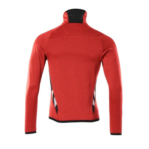 Fleecepullover mit Reißverschluss  Microfleecejacke / Gr. XL,  Verkehrsrot/Schwarz Produktbild Additional View 2 L