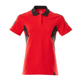 Polo-Shirt, Damen / Gr. XL ONE,  Verkehrsrot/Schwarz Produktbild