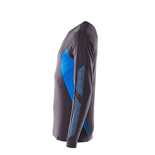 T-Shirt, Langarm, Modern Fit / Gr. L   ONE, Schwarzblau/Azurblau Produktbild Additional View 1 L