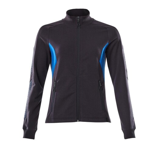 Sweatshirt mit Zipper, Damen Sweatshirt  mit Reißverschluss / Gr. S  ONE,  Schwarzblau/Azurblau Produktbild