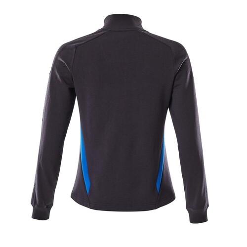 Sweatshirt mit Zipper, Damen Sweatshirt  mit Reißverschluss / Gr. S  ONE,  Schwarzblau/Azurblau Produktbild Additional View 2 L