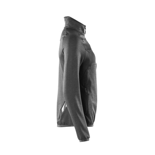 Fleecepullover mit Reißverschluss,  Damen Microfleecejacke / Gr. 4XL,  Schwarz Produktbild Additional View 3 L