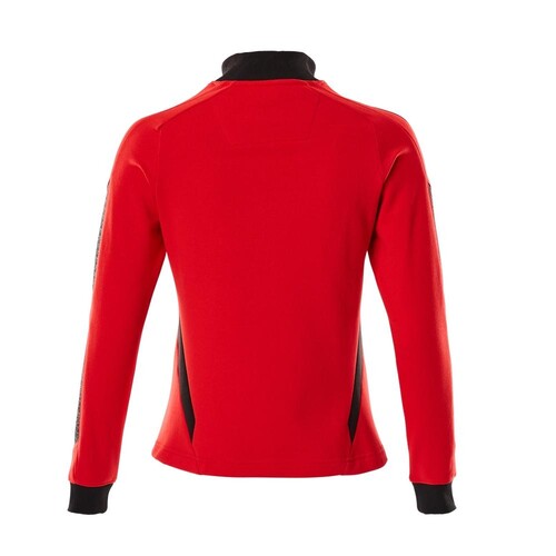 Sweatshirt mit Zipper, Damen Sweatshirt  mit Reißverschluss / Gr. 3XLONE,  Verkehrsrot/Schwarz Produktbild Additional View 2 L