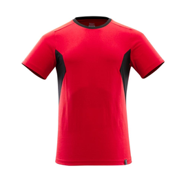 T-Shirt, moderne Passform / Gr. XS ONE,  Verkehrsrot/Schwarz Produktbild