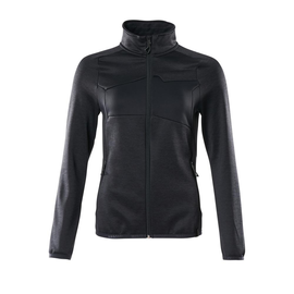 Fleecepullover mit Reißverschluss, Damen Microfleecejacke / Gr. M, Schwarzblau Produktbild