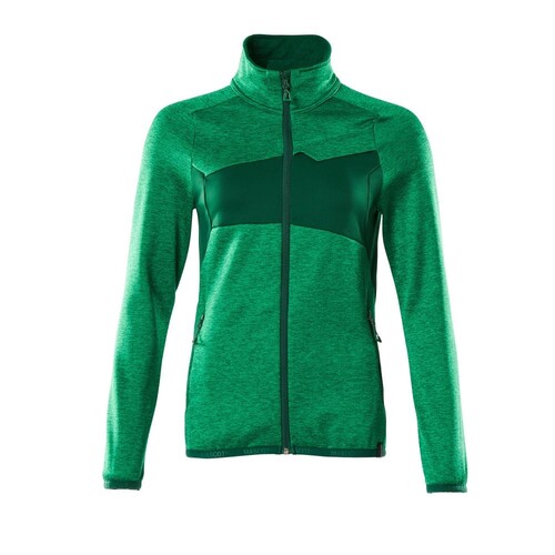 Fleecepullover mit Reißverschluss,  Damen Microfleecejacke / Gr. M,  Grasgrün/Grün Produktbild