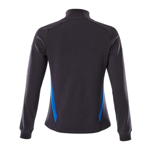 Sweatshirt mit Zipper, Damen Sweatshirt  mit Reißverschluss / Gr. M  ONE,  Schwarzblau/Azurblau Produktbild Additional View 2 L