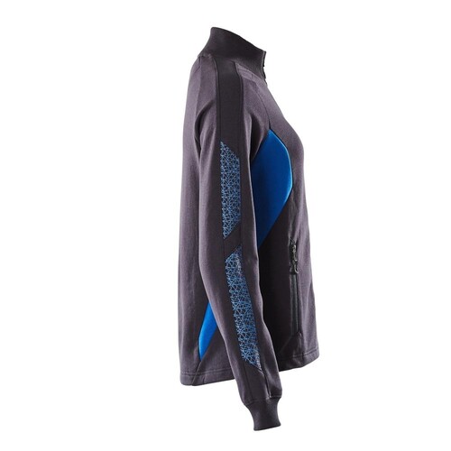 Sweatshirt mit Zipper, Damen Sweatshirt  mit Reißverschluss / Gr. M  ONE,  Schwarzblau/Azurblau Produktbild Additional View 3 L