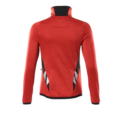 Fleecepullover mit Reißverschluss,  Damen Microfleecejacke / Gr. M,  Verkehrsrot/Schwarz Produktbild Additional View 2 L