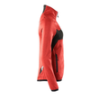 Fleecepullover mit Reißverschluss,  Damen Microfleecejacke / Gr. M,  Verkehrsrot/Schwarz Produktbild Additional View 3 S