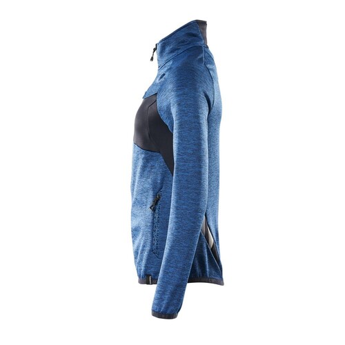 Fleecepullover mit Reißverschluss,  Damen Microfleecejacke / Gr. M,  Azurblau/Schwarzblau Produktbild Additional View 1 L