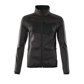 Fleecepullover mit Reißverschluss,  Damen Microfleecejacke / Gr. M,  Dunkelanthrazit/Schwarz Produktbild