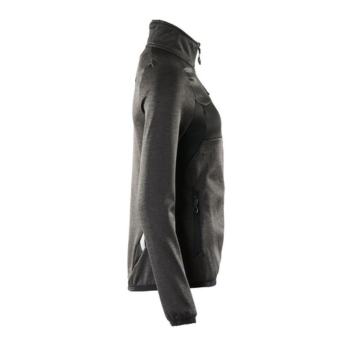 Fleecepullover mit Reißverschluss,  Damen Microfleecejacke / Gr. M,  Dunkelanthrazit/Schwarz Produktbild Additional View 3 L