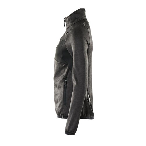 Fleecepullover mit Reißverschluss,  Damen Microfleecejacke / Gr. XL,  Dunkelanthrazit/Schwarz Produktbild Additional View 1 L