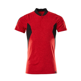 Polo-Shirt, COOLMAX®PRO,moderne  Passform / Gr. L  ONE, Verkehrsrot  meliert/Schwarz Produktbild