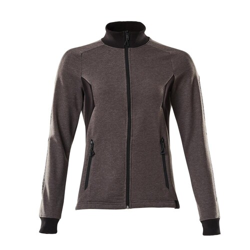 Sweatshirt mit Zipper, Damen Sweatshirt  mit Reißverschluss / Gr. 5XLONE,  Dunkelanthrazit/Schwarz Produktbild