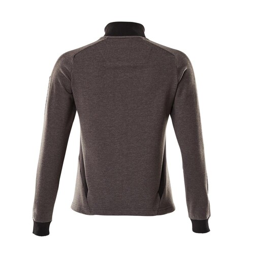 Sweatshirt mit Zipper, Damen Sweatshirt  mit Reißverschluss / Gr. 5XLONE,  Dunkelanthrazit/Schwarz Produktbild Additional View 2 L