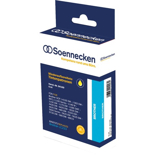 Soennecken Tintenpatrone 84169 wie Brother LC223Y gelb Produktbild Front View L