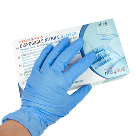 Nitril Einweghandschuhe Eigenmarke blau / ungepudert / Größe S MHD 12/23 (BOX=100 STÜCK) Produktbild