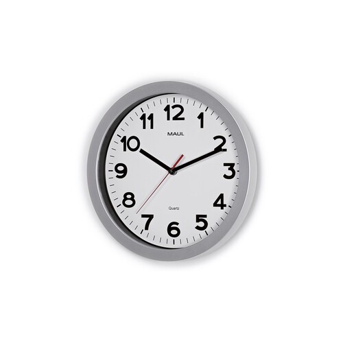 Wanduhr MAULstep Quarzuhr Ø 30cm Gehäuse silber Kunststoff Maul 9053195 Produktbild Additional View 3 L