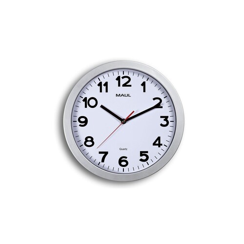Wanduhr MAULstep Quarzuhr Ø 30cm Gehäuse silber Kunststoff Maul 9053195 Produktbild Additional View 1 L