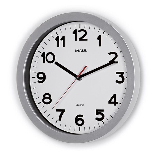 Wanduhr MAULstep Quarzuhr Ø 30cm Gehäuse silber Kunststoff Maul 9053195 Produktbild Additional View 2 L