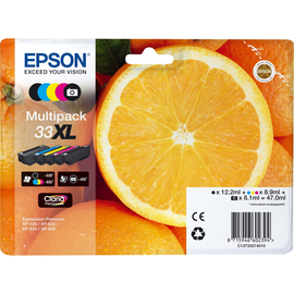Epson Tintenpatrone C13T33574011 33XL sw/fsw/c/m/y 5 St./Pack (PACK=5 STÜCK) Produktbild