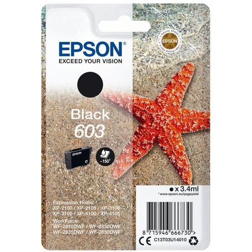 Tintenpatrone 603 für Epson Expression Home XP-2100/3100/4100 3,4ml schwarz Epson Produktbild Front View L