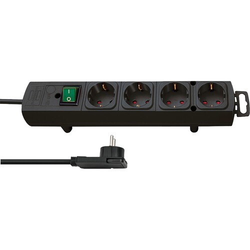 brennenstuhl Steckdosenleiste Comfort-Line 1153100100 4fach sw Produktbild Front View L