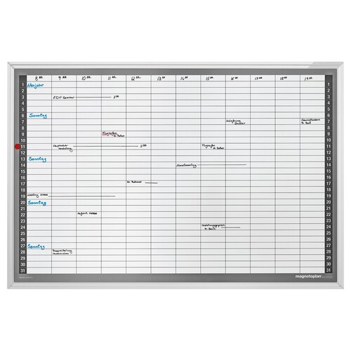 Monatsplaner CC 92x62,5cm Qerformat weiß magnetisch Magnetoplan 1249512S Produktbild Additional View 1 L