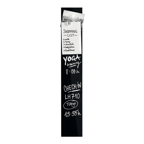 Glas-Magnetboard Design 10x60cm tief-schwarz Magnetoplan 13400012 Produktbild Front View L