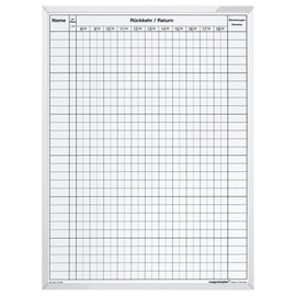 An- und Abwesenheitstafel 55x69cm weiß Magnetoplan 37016 Produktbild