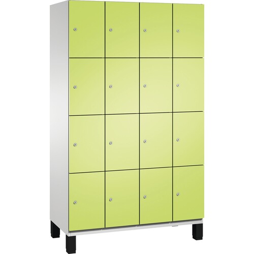 C+P Fächerschrank 4510340S10020 Füße 16Fächer B1200mm lgr/vgn Produktbild Front View L