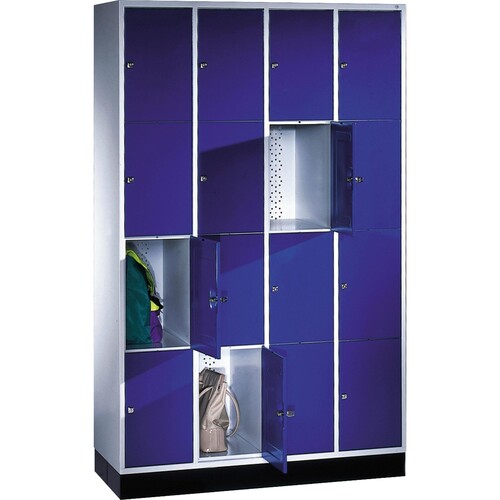 C+P Schließf.schrank 8470401S10013 16Fächer 1950x1220x500mm lgr/ebl Produktbild Front View L