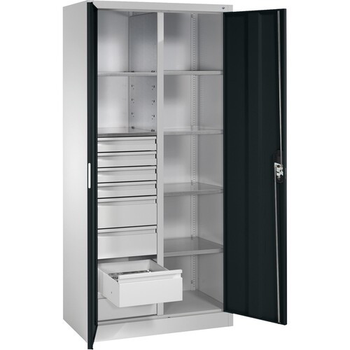 C+P Werkzeugschrank 8921305S10140 6Bd. 8Sch. 1950x930x500mm lgr/sgr Produktbild Front View L