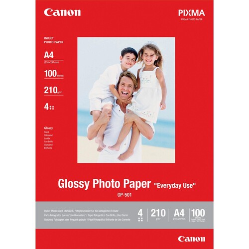 Canon Fotopapier GP501 0775B001 DIN A4 200g/m2 weiß 100 Bl./Pack. (PACK=100 STÜCK) Produktbild Front View L