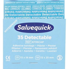 Salvequick Pflaster 6735CAP detektierbar blau 35 St./Pack. (PACK=35 STÜCK) Produktbild