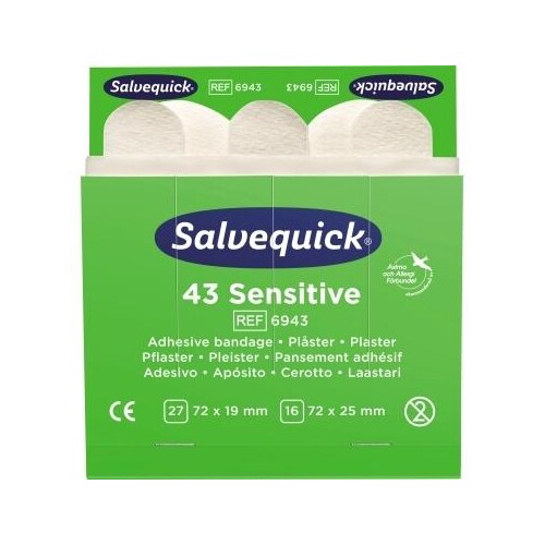 Salvequick Pflaster sensible 6943 Allergiker 43 St./Pack. (PACK=43 STÜCK) Produktbild Front View L