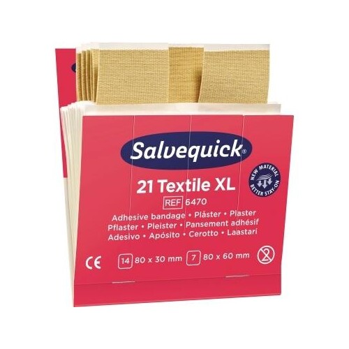 Salvequick Pflaster 6470 groß Textil 21 St./Pack. (PACK=21 STÜCK) Produktbild